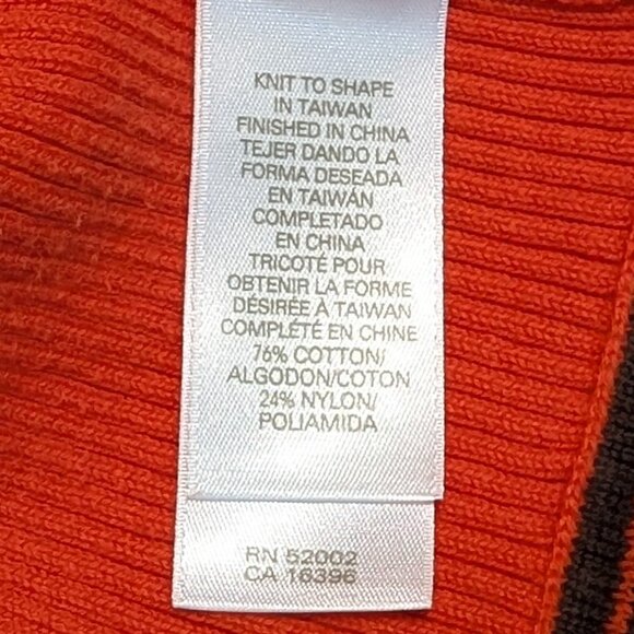 Liz Claiborne orange/red cardigan with brown accents, size M - Picture 9 of 14